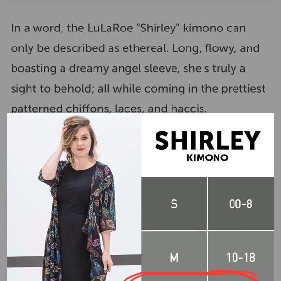 NWT LuLaRoe Shirley Kimono (L) Sheer Lightweight Boho Duster Cardigan Cover-Up - Picture 8 of 9